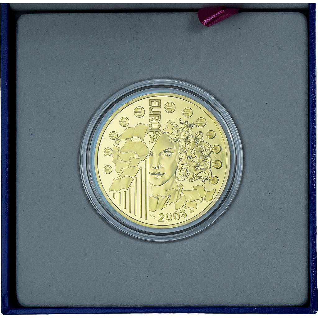 Francja, 50 Euro, Europa, 1 Oz, Proof, 2003, Monnaie de Paris, Złoto, MS(65-70)