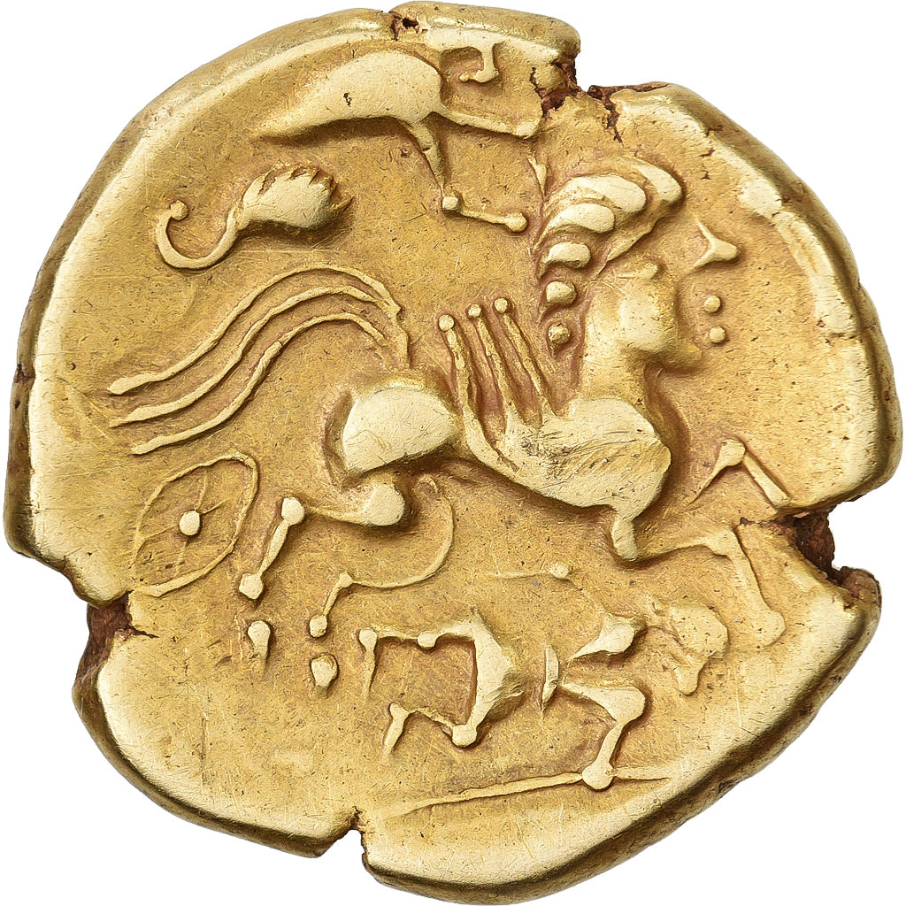 Aulerci Cenomani, Stater, 2nd century BC, Gold, AU(50-53), Delestrée:2150