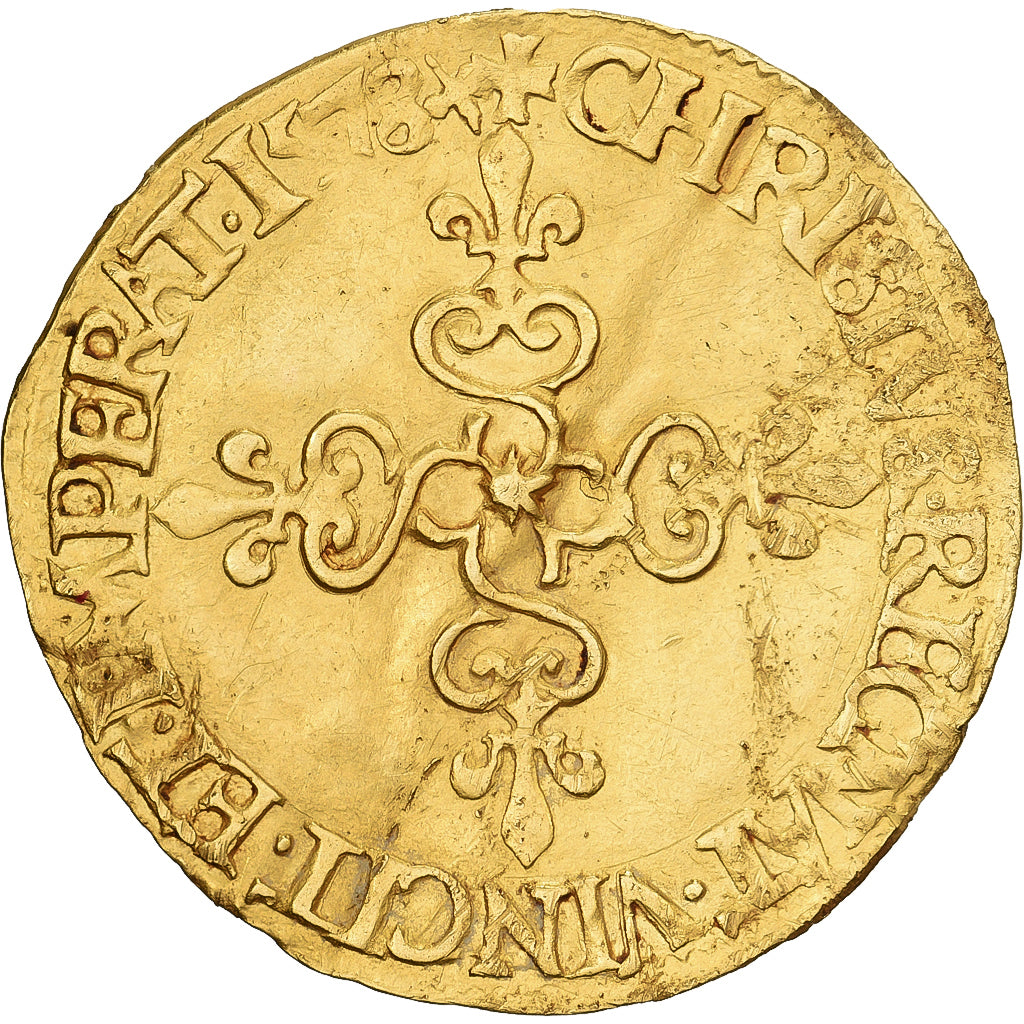 France, Henri III, Écu d'or au soleil, 1578, La Rochelle, Gold, EF(40-45)