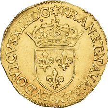 France, Louis XIII, Ecu d'or, 1616, Rouen, Gold, AU(50-53), Gadoury:55