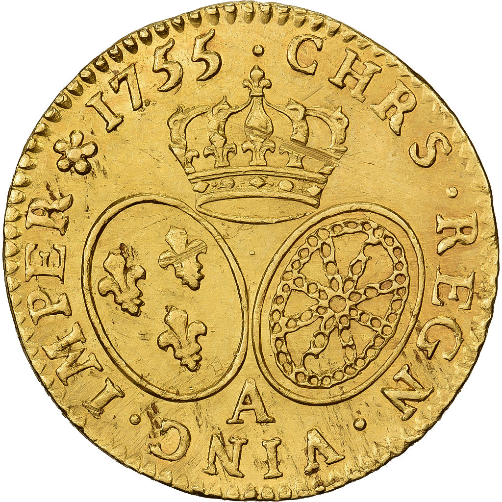 Francia, Louis XV, Louis d'Or, 1755, Paris, Oro, SPL, Gadoury:341