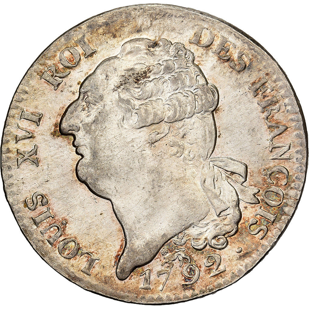 France, Louis XVI, Ecu de 6 Livres, Génie, 1792 / AN 4, Paris, Argent, SUP+
