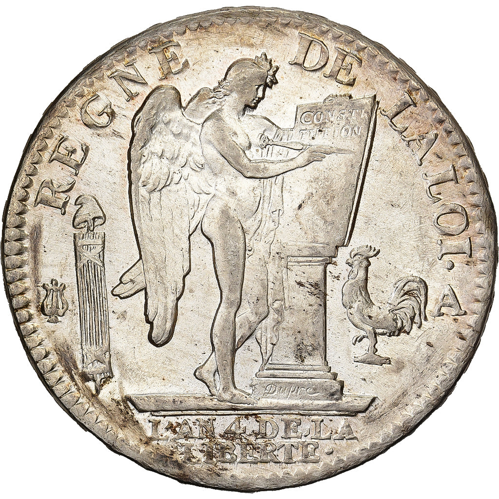 France, Louis XVI, Ecu de 6 Livres, Génie, 1792 / AN 4, Paris, Argent, SUP+