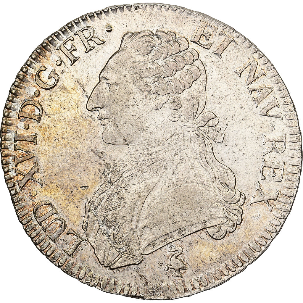France, Louis XVI, Ecu aux branches d'olivier, 1790, Paris, Silver, AU(50-53)