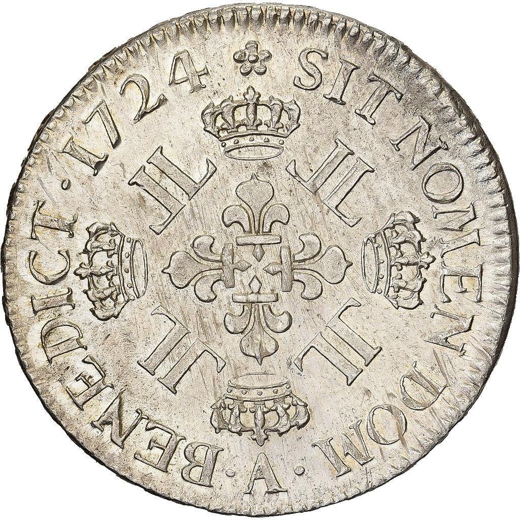 Francia, Louis XV, Ecu aux 8 L, 1724, Paris, Argento, SPL, Gadoury:320