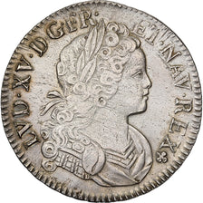 France, Louis XV, Écu de France-Navarre, 1718, Paris, Silver, AU(50-53)