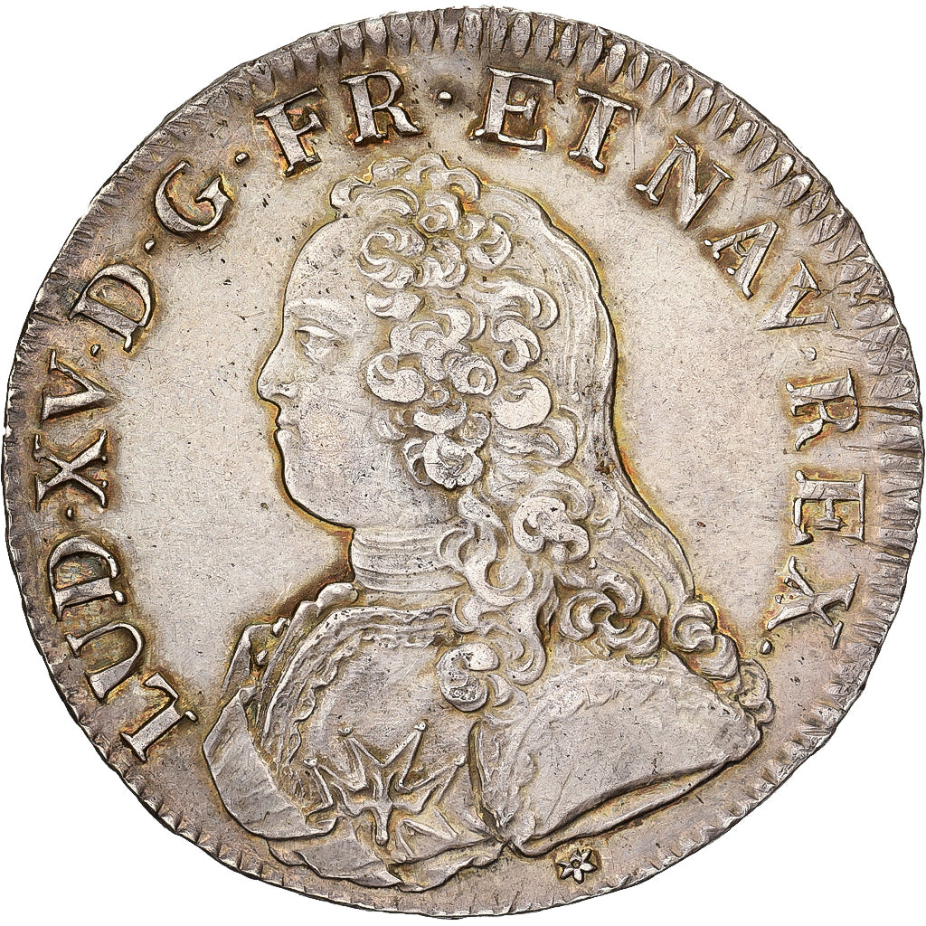 Francia, Louis XV, Ecu aux branches d'olivier, 1727, Caen, Argento, BB+