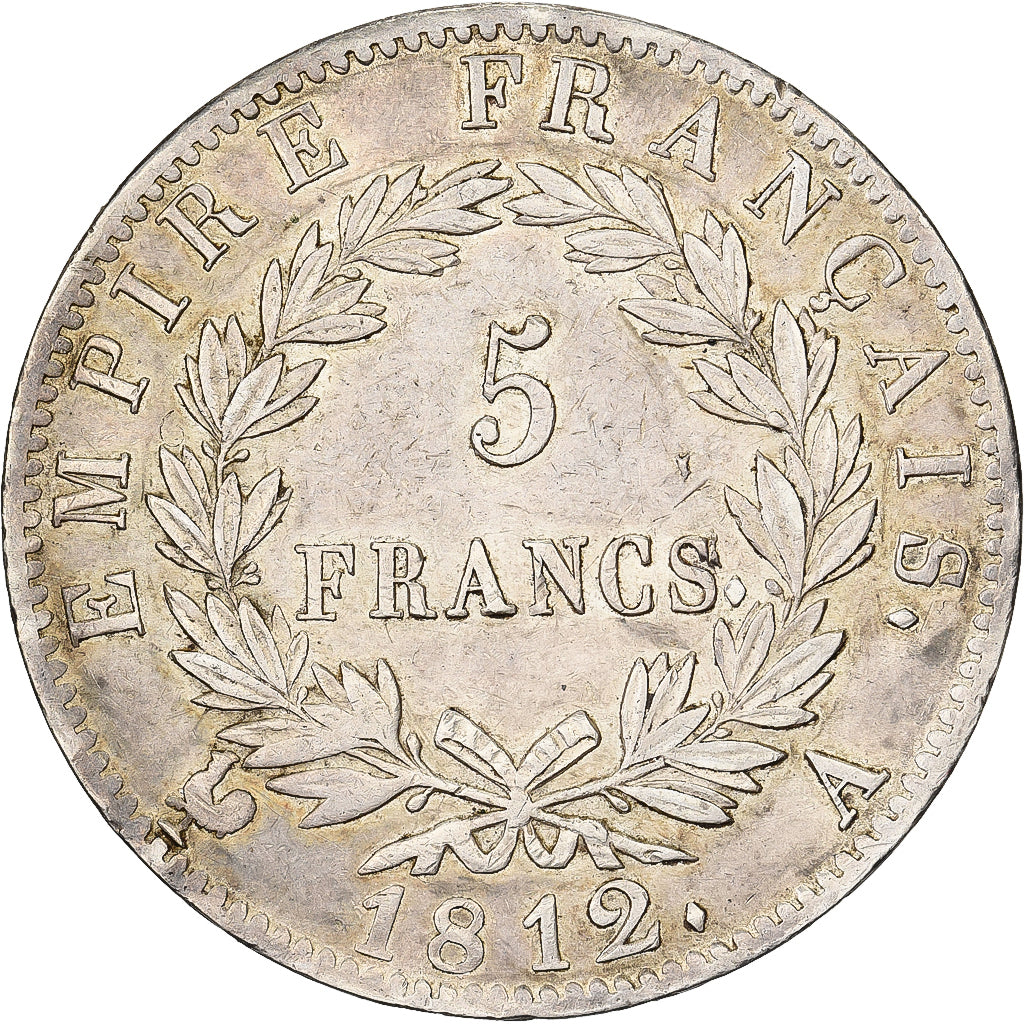 Frankrijk, Napoleon I, 5 Francs, 1812, Paris, Zilver, ZF+, Gadoury:583