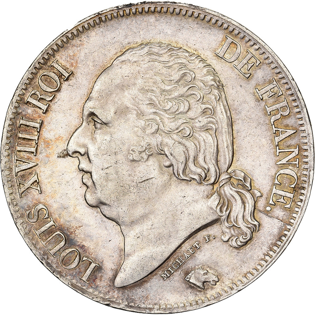 France, Louis XVIII, 5 Francs, 1821, Lille, Argent, SUP, Gadoury:614