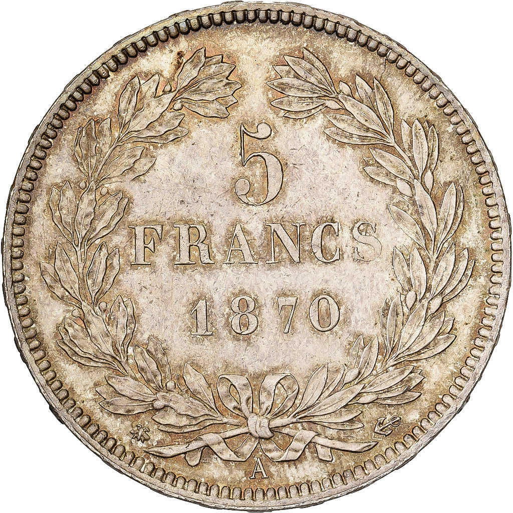 Frankreich, 5 Francs, Cérès, 1870, Paris, Silber, VZ+, Gadoury:742