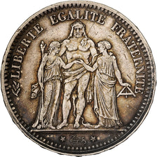 Frankrijk, 5 Francs, Hercule, Camélinat, 1871, Paris, Zilver, ZF, Gadoury:744