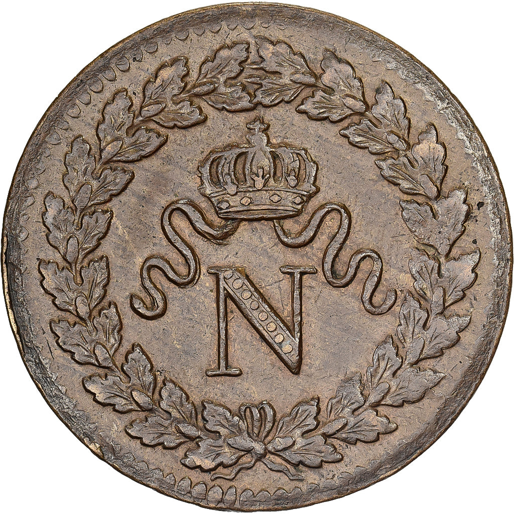 Frankrijk, Napoleon I, 1 Décime, 1814, Strasbourg, Koper, ZF+, Gadoury:195a
