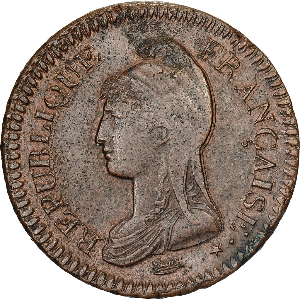 Frankrijk, 1 Décime, Dupré, AN 8, Paris, Koper, ZF+, Gadoury:187a