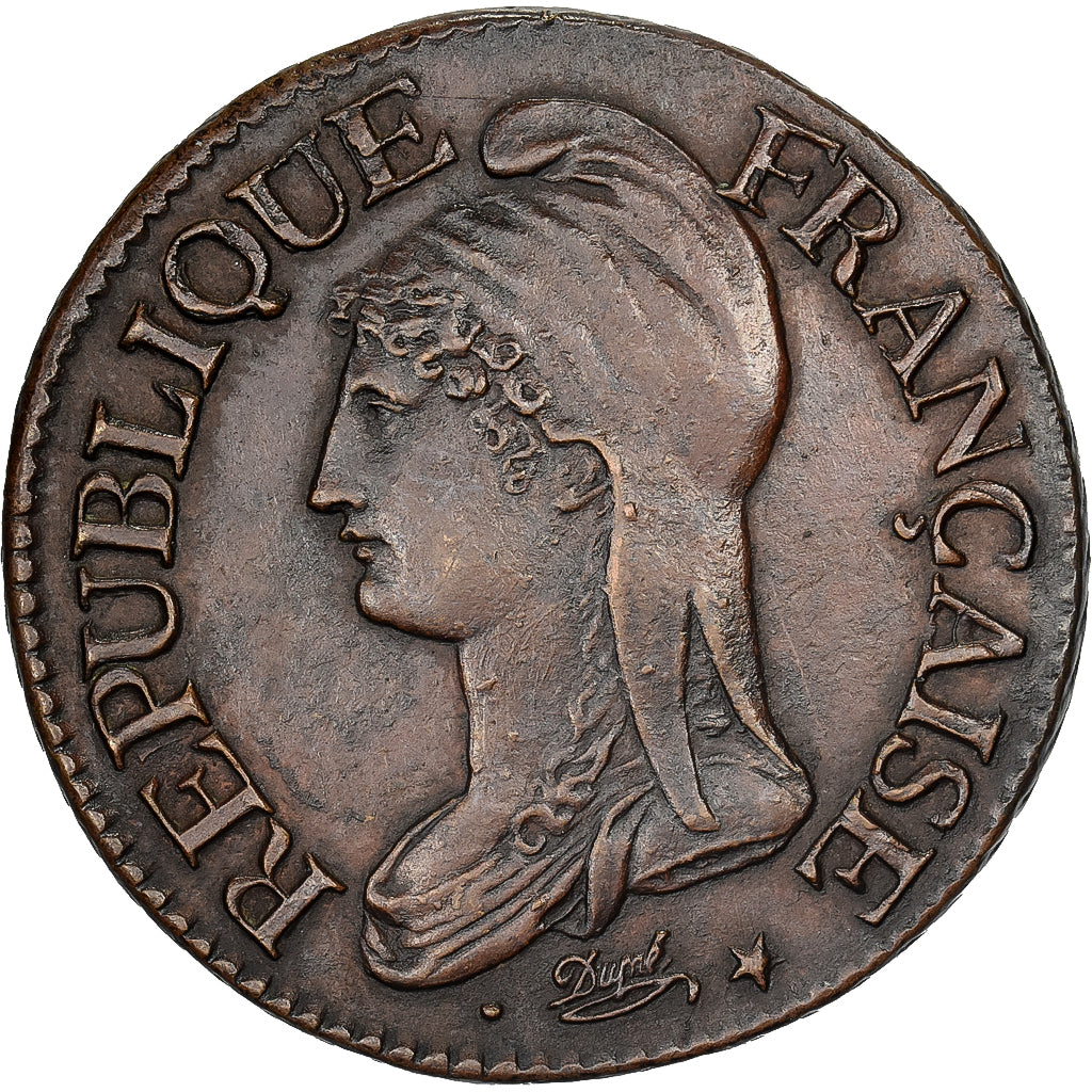 Frankrijk, 1 Décime, Dupré, AN 4, Lyon, Petit module, Koper, ZF+, Gadoury:184