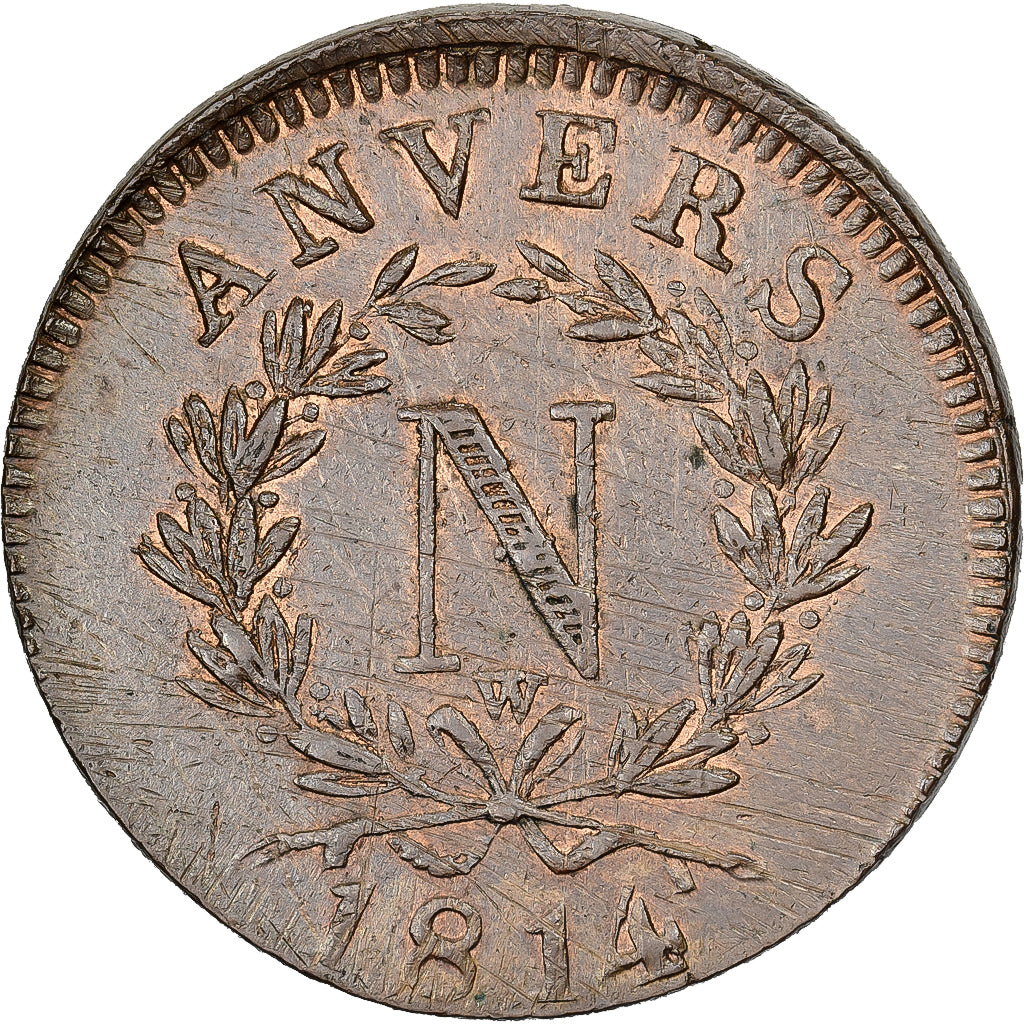 Frankrijk, Napoleon I, 10 Centimes, Obsidionale, 1814, Antwerp, Siege Coinage