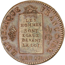 França, Convention, 1/2 sol à la balance, 1793 / AN II, La Rochelle, Nova