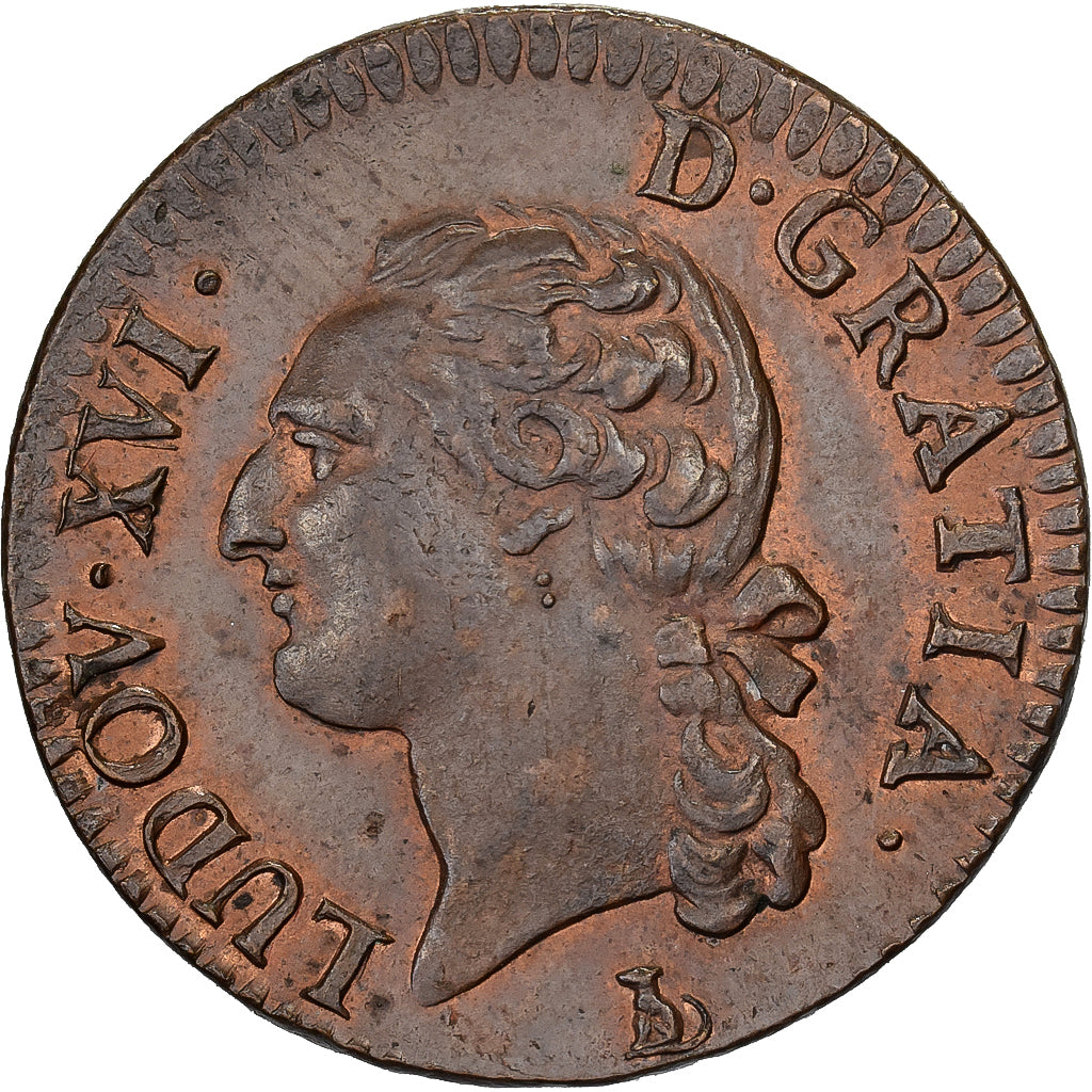 France, Louis XVI, 1/2 Sol, 1788, Nantes, Copper, AU(55-58), Gadoury:349