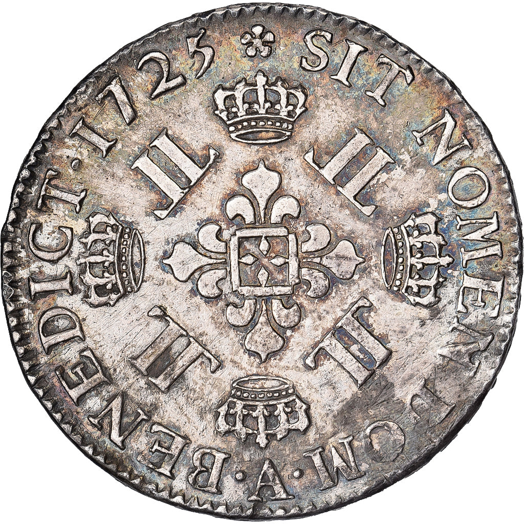 Frankrijk, Louis XV, 1/2 Écu aux 8 L, 1725, Paris, Zilver, ZF+, Gadoury:312