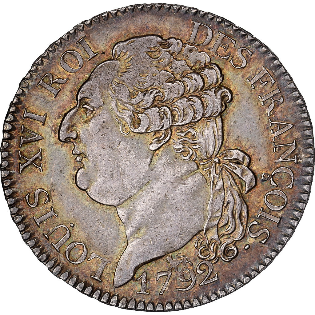 France, Louis XVI, 1/2 Ecu, 1792 / AN 4, Paris, Argent, TTB+, Gadoury:43