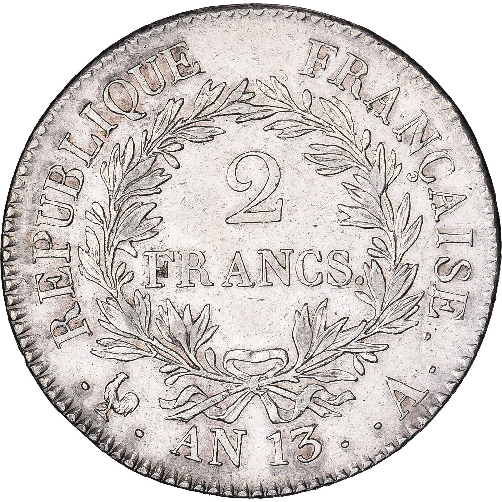 Francia, Napoleon I, 2 Francs, AN 13, Paris, Argento, BB+, Gadoury:495