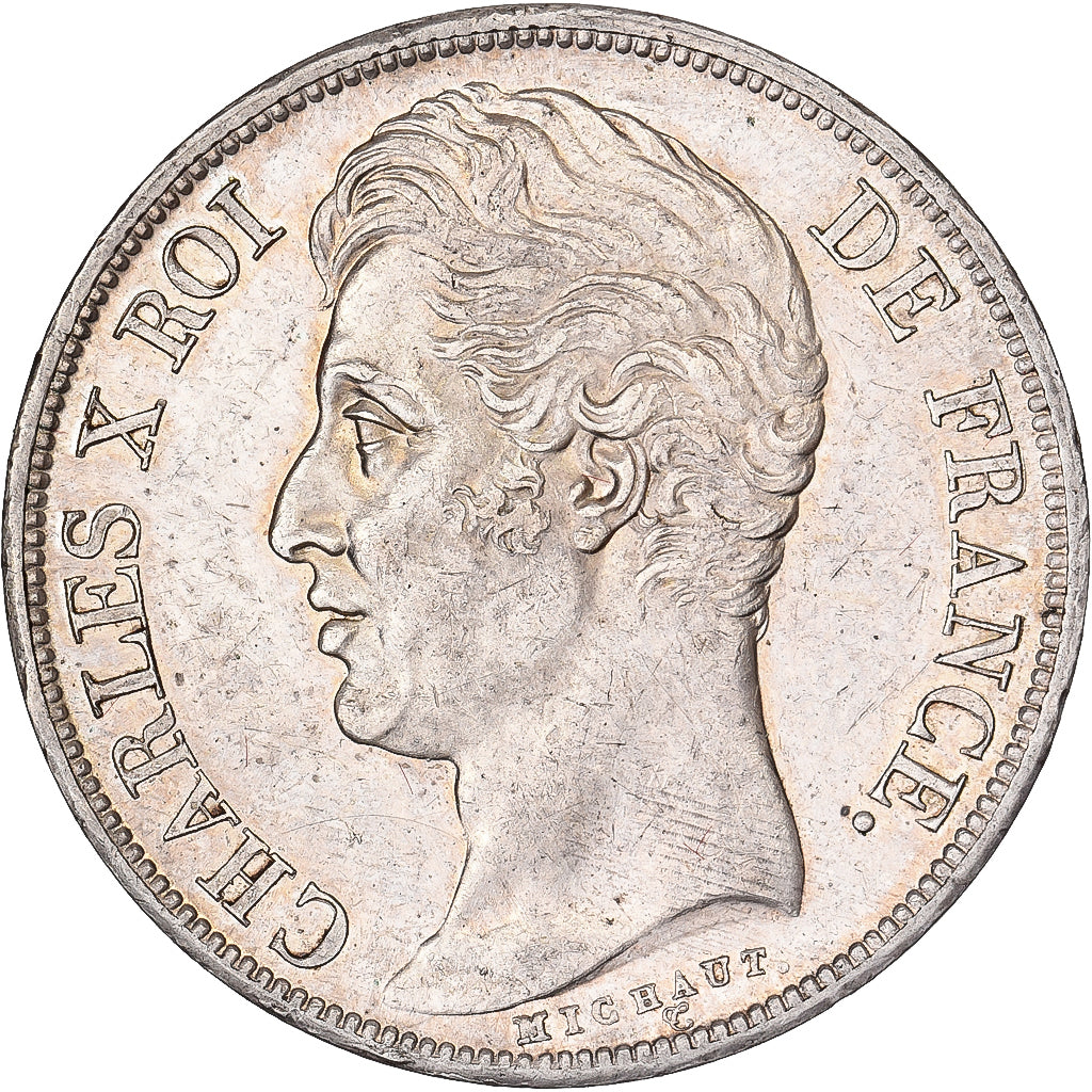 Francja, Charles X, 2 Francs, 1828, Lille, Srebro, AU(55-58), Gadoury:516