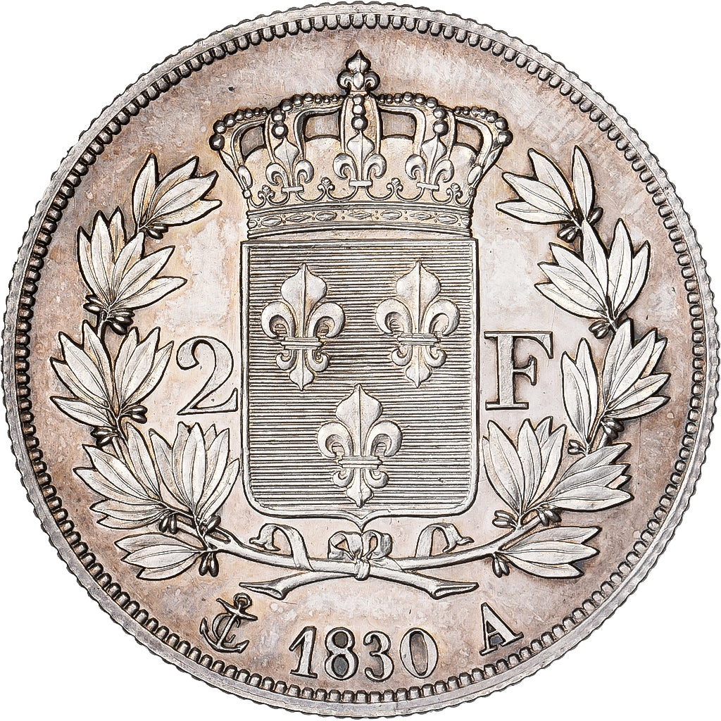 Francia, Charles X, 2 Francs, 1830, Paris, tranche cannelée, Argento, SPL