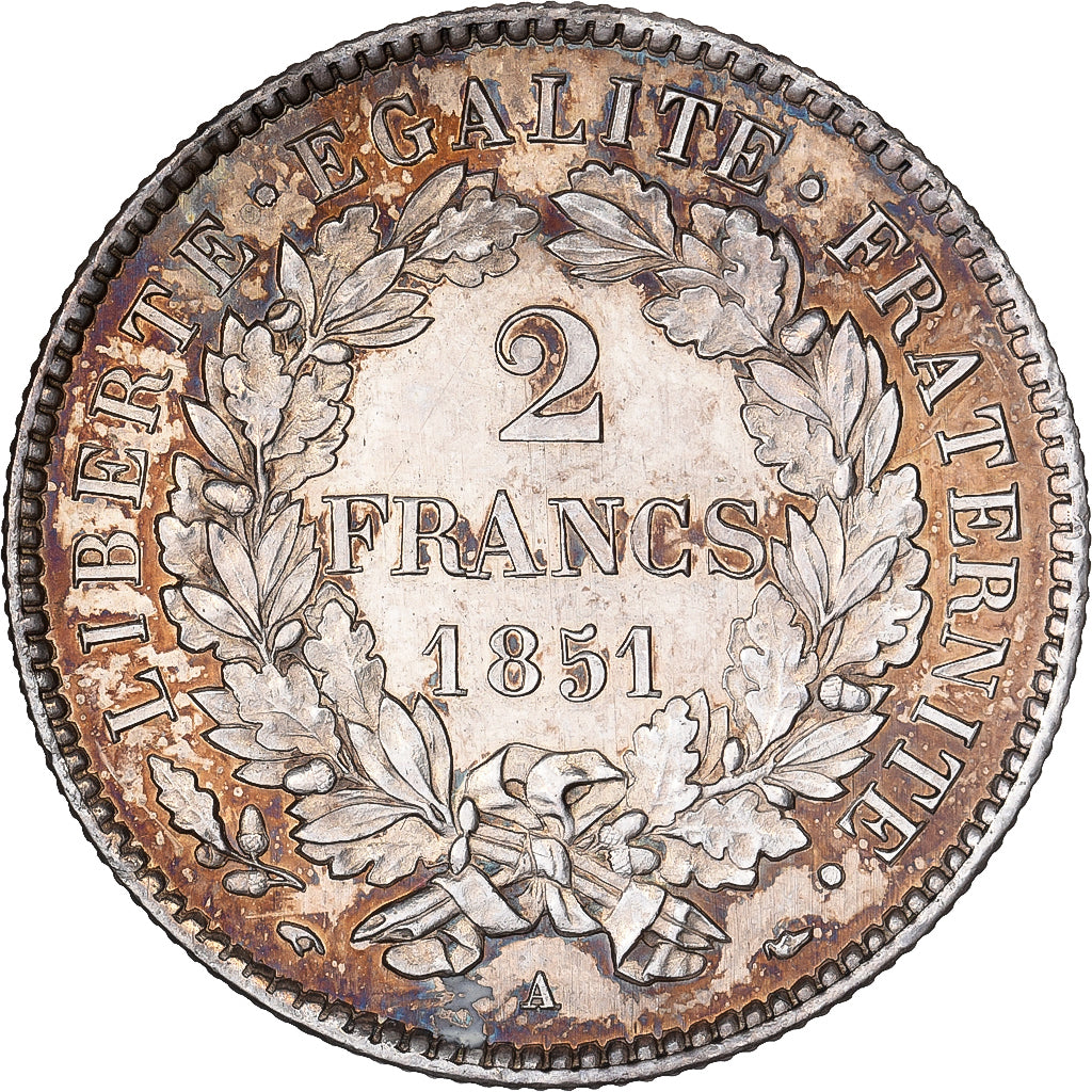 France, 2 Francs, Cérès, 1851, Paris, Argent, SPL, Gadoury:522