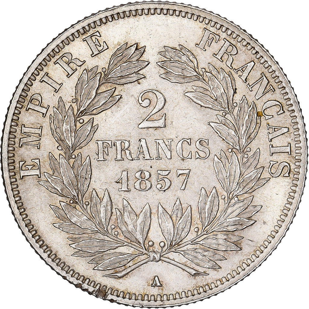 Francia, Napoleon III, 2 Francs, 1857, Paris, Plata, EBC+, Gadoury:523