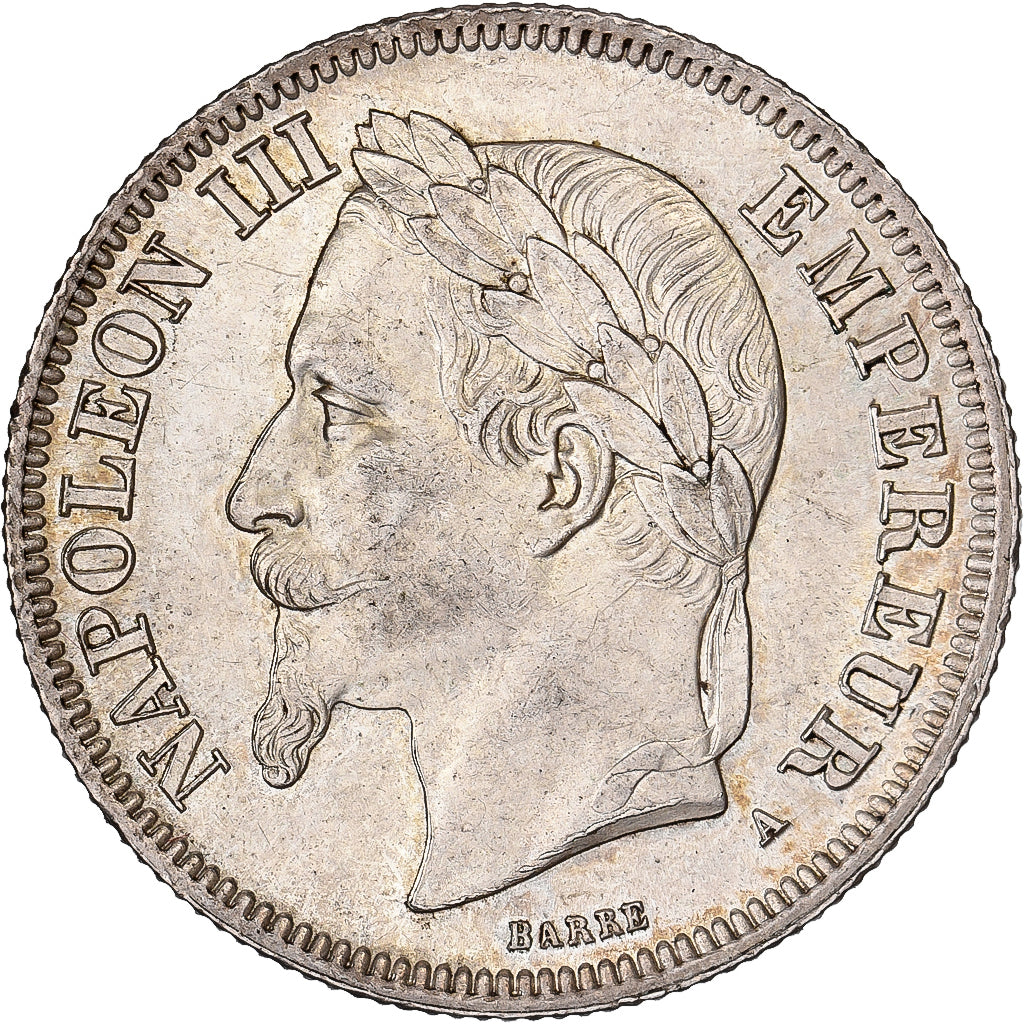 Francia, Napoleon III, 2 Francs, 1867, Paris, Argento, SPL-, Gadoury:527