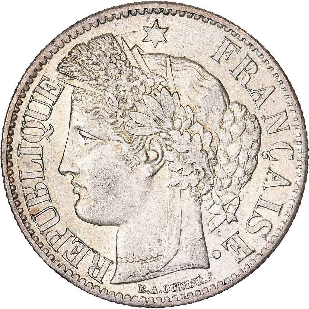 Francia, 2 Francs, Cérès, 1870, Bordeaux, Anchor, Plata, EBC+, Gadoury:529