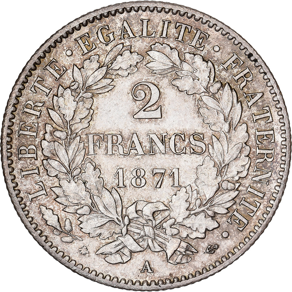 Francia, 2 Francs, Cérès, 1871, Paris, Argento, SPL, Gadoury:530