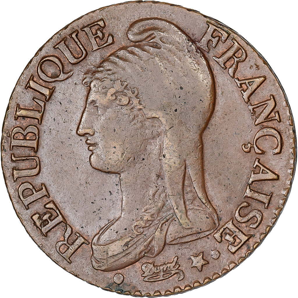 France, 5 Centimes, Dupré, AN 7, Paris, Copper, AU(50-53), Gadoury:126