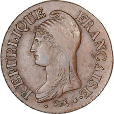 France, 5 Centimes, Dupré, AN 8, Metz, Cuivre, SUP, Gadoury:126a