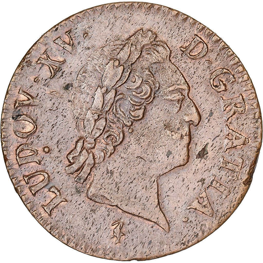 Francja, Louis XV, 1/2 Sol à la vieille tête, 1768, Paris, Miedź, MS(60-62)