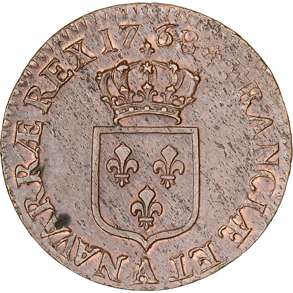 Francja, Louis XV, 1/2 Sol à la vieille tête, 1768, Paris, Miedź, MS(60-62)