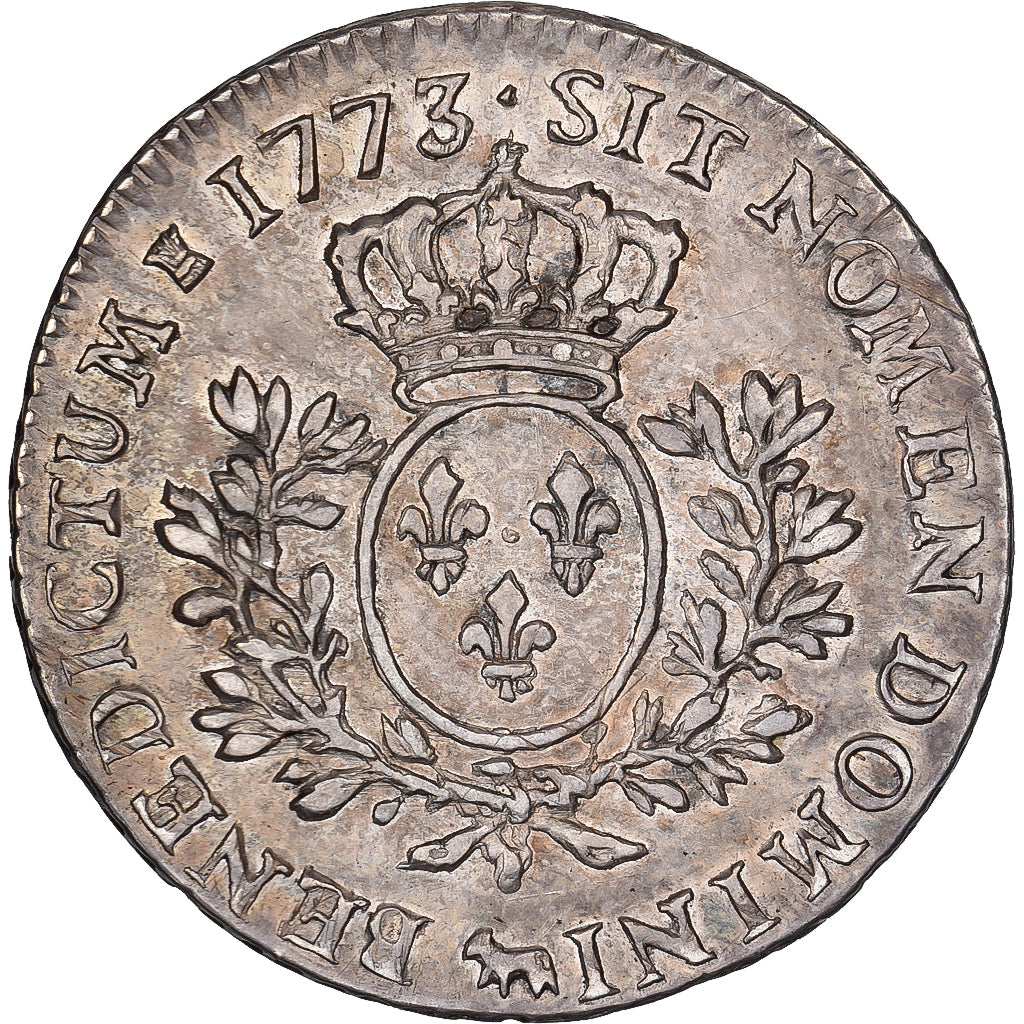 France, Louis XV, 1/5 Écu de Béarn à la vieille tête, 1773, Pau, Silver