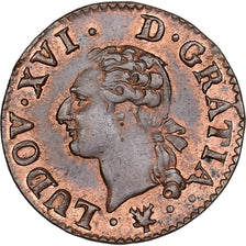 France, Louis XVI, Liard, 1784, Bayonne, Copper, MS(60-62), Gadoury:348