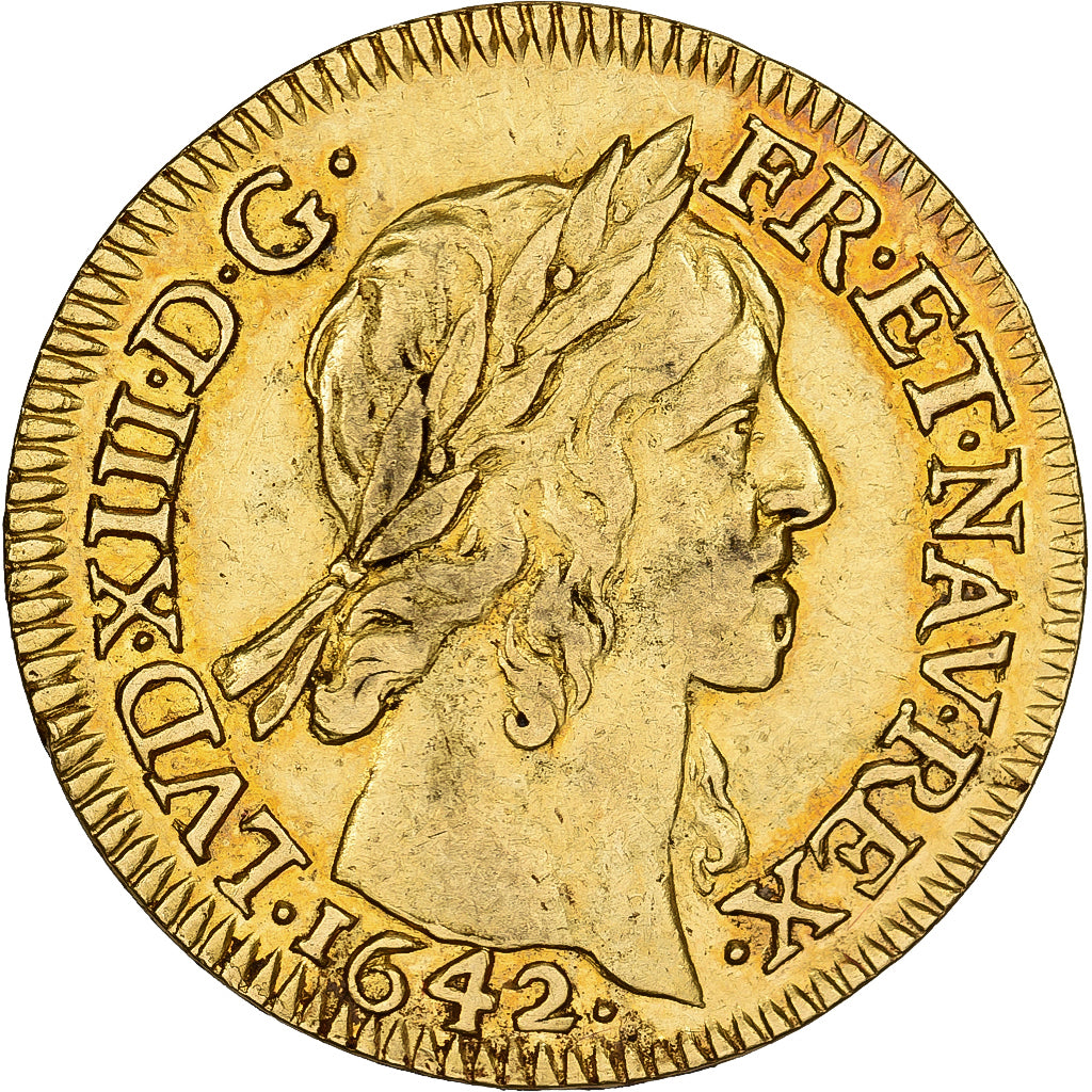 France, Louis XIII, Louis d'Or, 1642, Paris, Gold, EF(40-45)