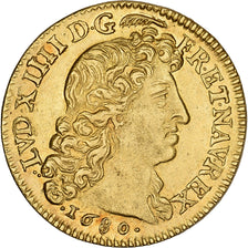 France, Louis XIV, Louis d'or à la tête nue, 1680, Paris, Gold, AU(50-53)