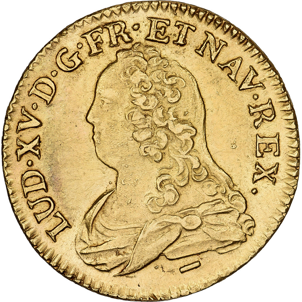 Francia, Louis XV, Louis d'or aux lunettes, 1727, Lille, Oro, BB+, Gadoury:340