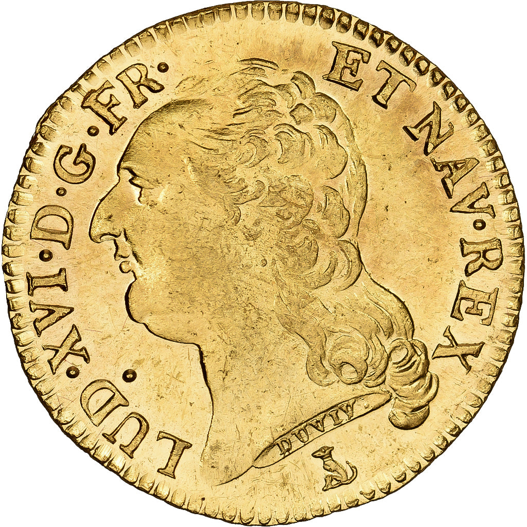 France, Louis XVI, Louis d'or à la tête nue, 1786, Nantes, Gold, MS(60-62)