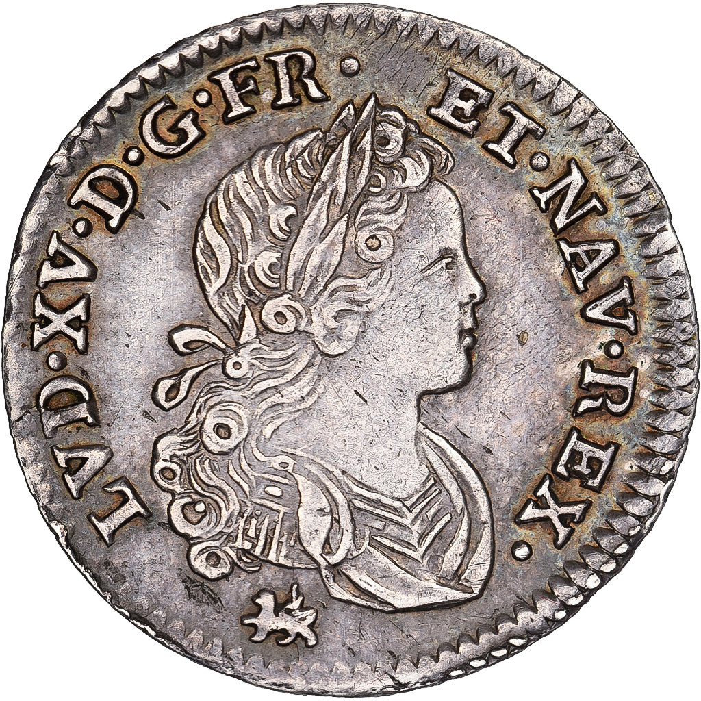 Francia, Louis XV, 1/6 Écu (XX-S) de France-Navarre, 1719, Nantes, Plata, MBC+