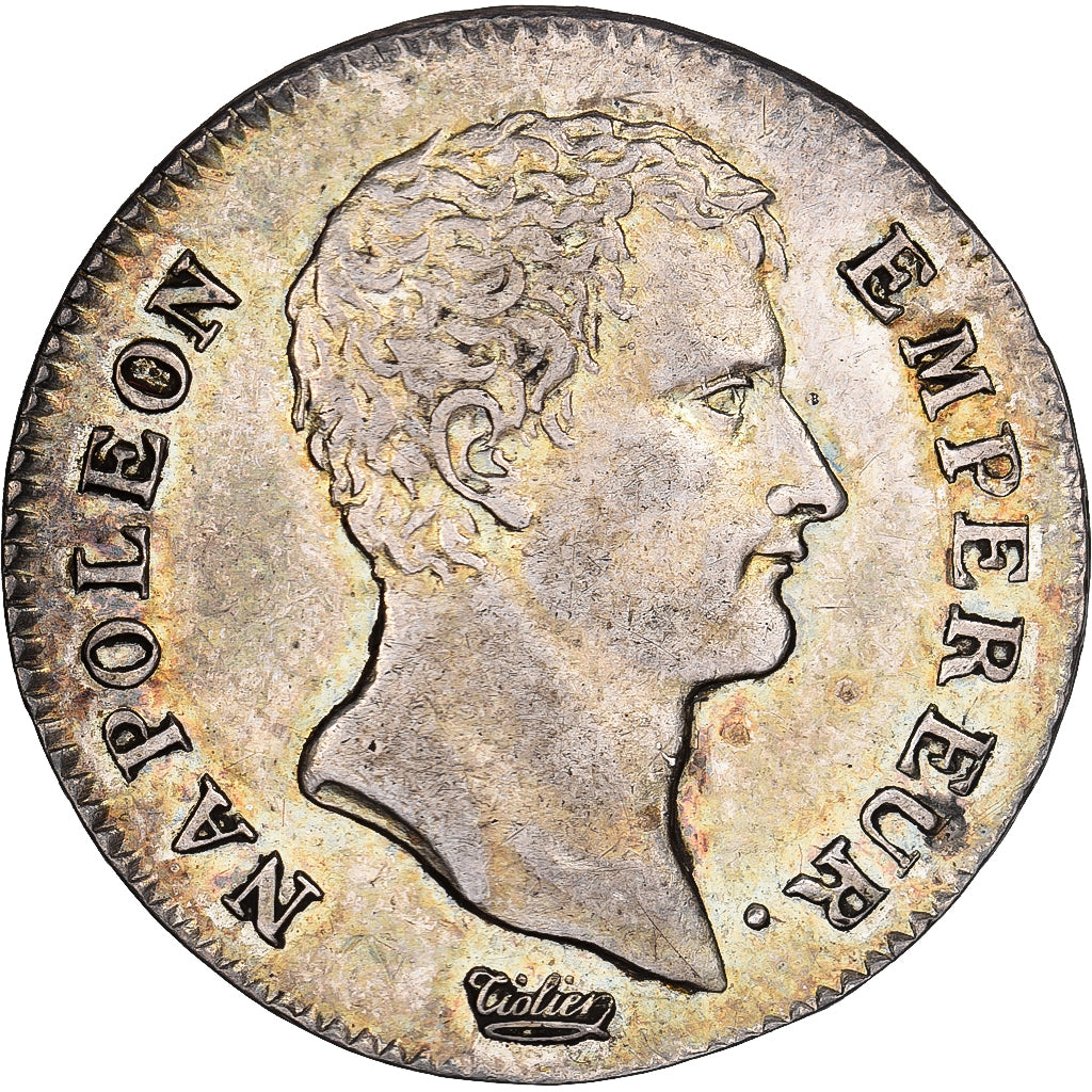 França, Napoleon I, 1 Franc, 1806, Paris, Prata, AU(50-53), Gadoury:444