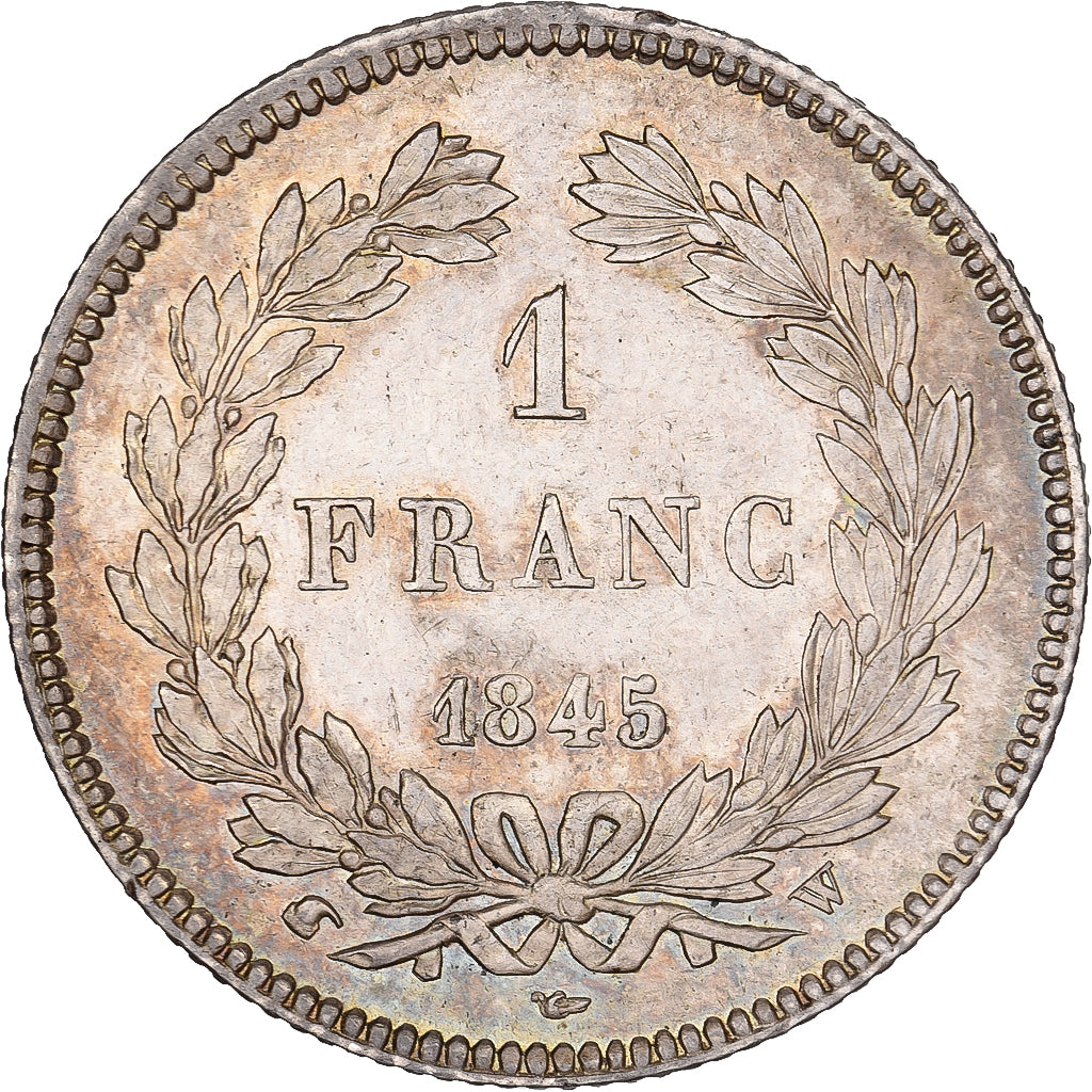 France, Louis Philippe I, 1 Franc, 1845, Lille, Silver, AU(55-58), Gadoury:453