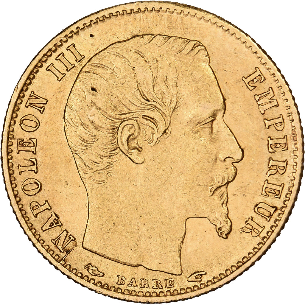 France, Napoléon III, 5 Francs, 1854, Paris, tranche cannelée, Or, TTB+