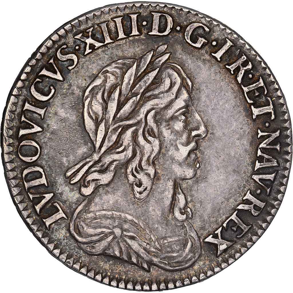 Frankreich, Louis XIII, 1/12 Ecu, 1643, Paris, rose, Silber, SS+, Gadoury:46