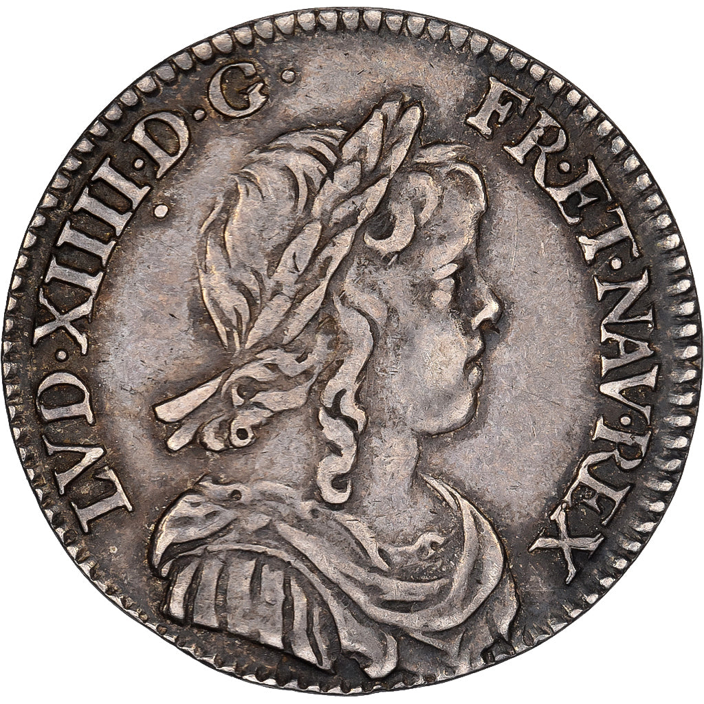 France, Louis XIV, 1/12 Ecu à la mèche longue, 1647, Paris, Argent, TTB+