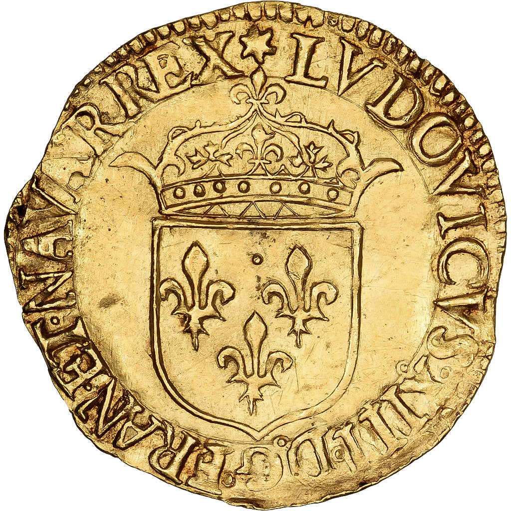 France, Louis XIII, Écu d'or au soleil, 1631, Limoges, Gold, AU(50-53)