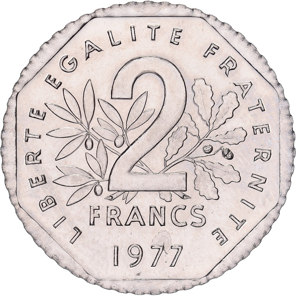 Francia, 2 Francs, Semeuse, 1977, Monnaie de Paris, Pré-série, Níquel, SC