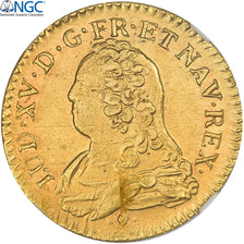 Francia, Louis XV, Louis d'or aux lunettes, 1727, Bayonne, Oro, NGC, AU55